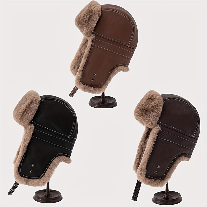 Classic Solid Color Bomber Hat Unisex Thickened Trapper Hat - Temu