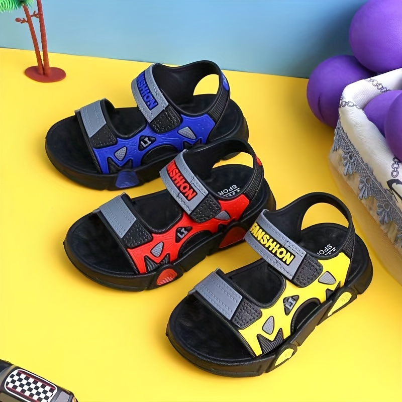 Boys Color Block Trendy Cartoon Sandals Lightweight - Temu Greece