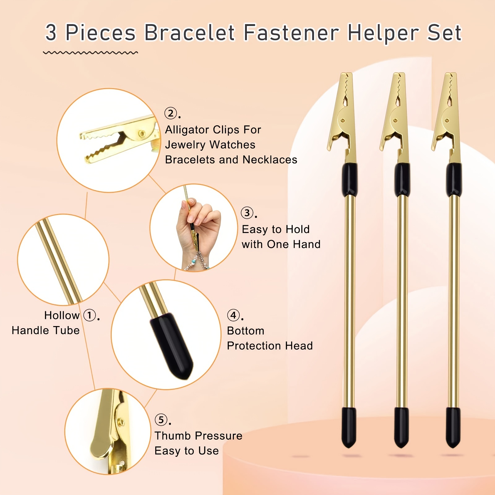 1pc Bracelet Fastener Helper Jewelry Clasp Assist Tool, Portable