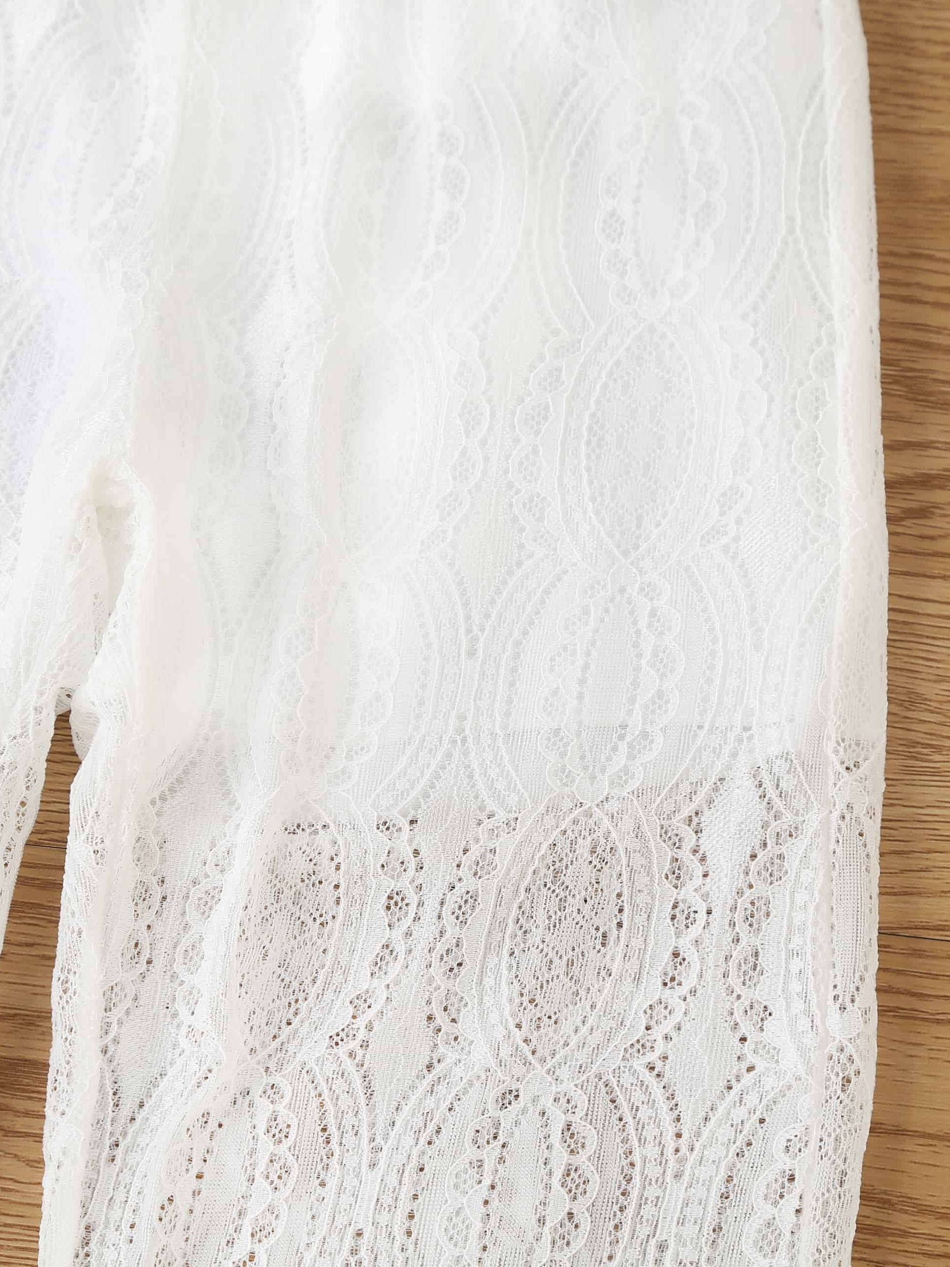 White Cotton Lace Pants