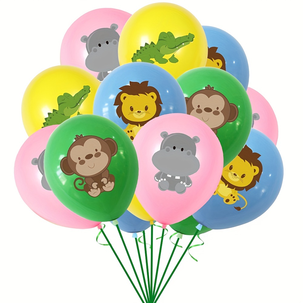 Ballons à l'hélium en forme d'animaux de dessin animé de la jungle