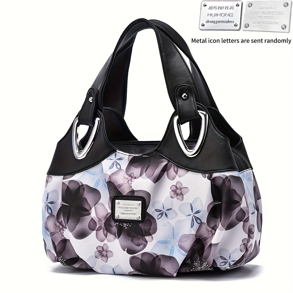 FKELYI Boho Mandala Floral Purple Satchel Handbags for Women and