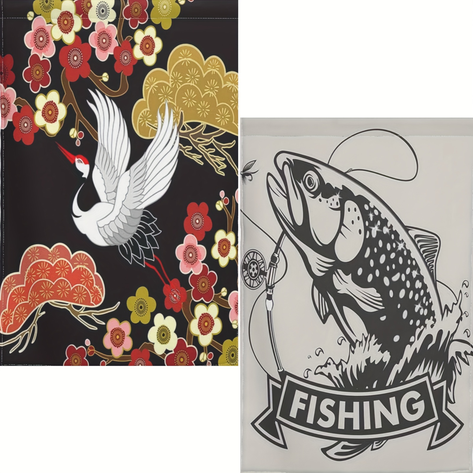 Catching Fish Pattern Flag 3x5 Ft Outdoor Double Sided Garden