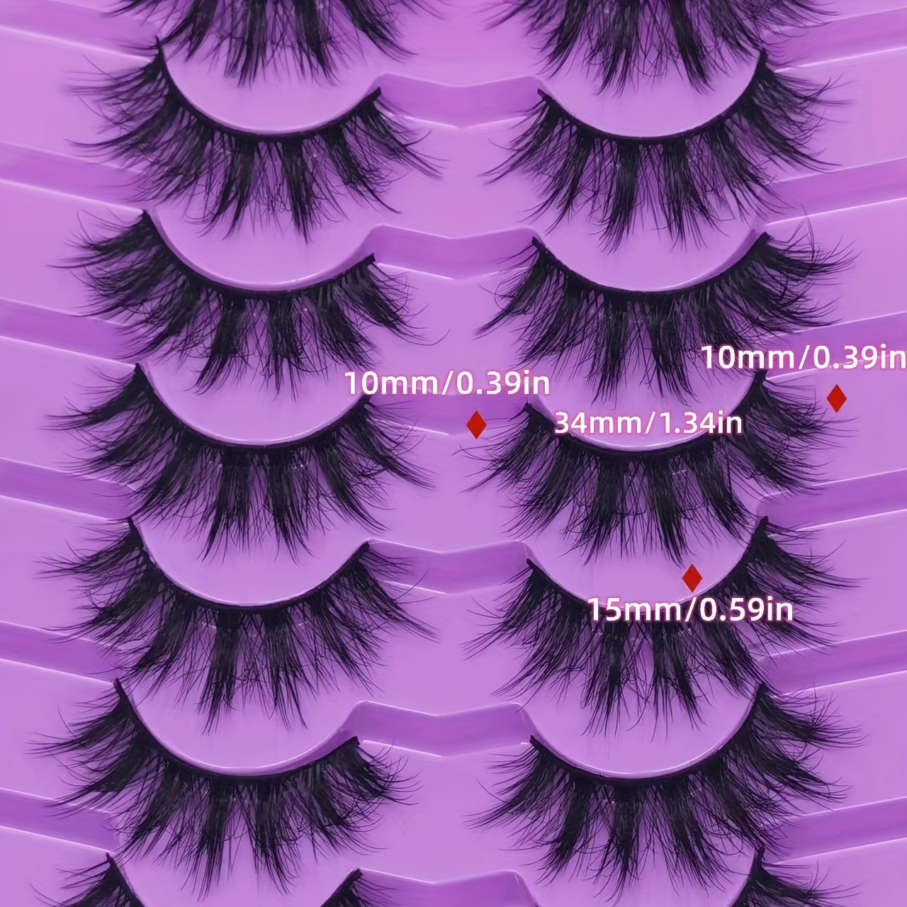 7 Pairs Fluffy False Eyelashes Strip Faux Mink Thick Volume 8D Dramatic