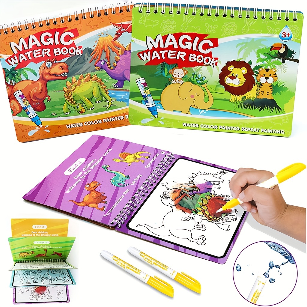 Magic Water Drawing Book Montessori Toy Reusable Color Book - Temu