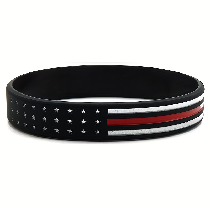 Firefighters Fireman Fire Guard Rubber Bracelet Stretchy Silicone Wristband