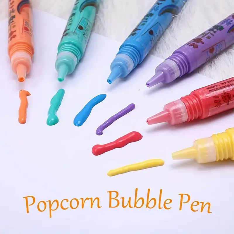 1set DIY Bubble Popcorn Drawing Pens, Puffy Pens, Magic Puffy Pens, Popcorn  Color Markers, Magic Popcorn Pen, Puffy Bubble Pen Puffy 3D Art Safe Pen F