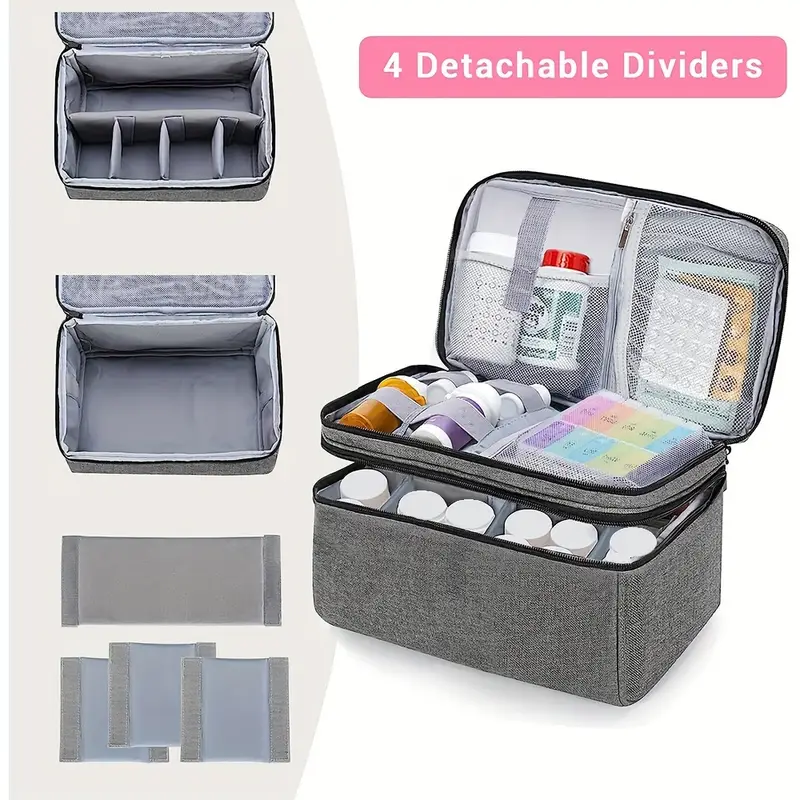 Medicine Organizer And Storage Bag Empty, Family First Aid Box, Pill Bottle  Organizer Bag For Emergency Medication, Supplements Or Medical Kits,  Zippered Medicine Bag For Home And Travel(gray) - Temu Germany