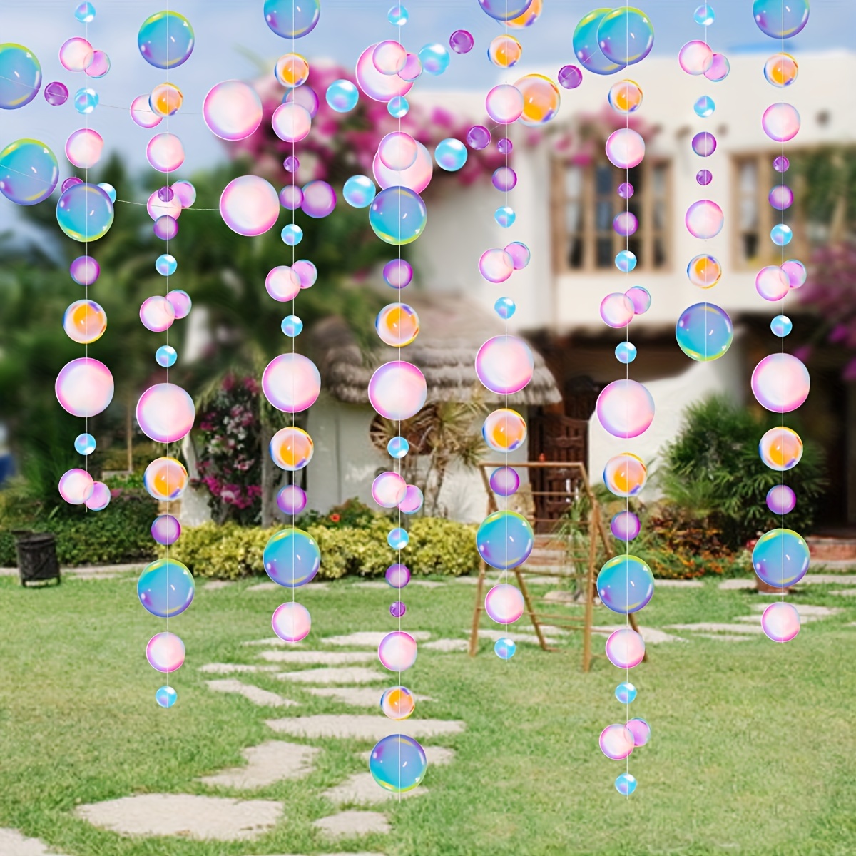 Under The Sea Blue Transparent Bubble Garland Mermaid Party - Temu
