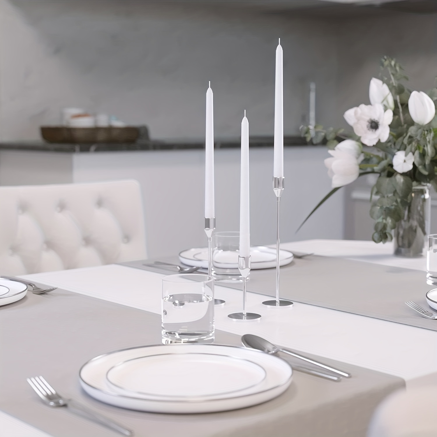 White/red Taper Candles Tapered Candles Ideal As Dinner - Temu