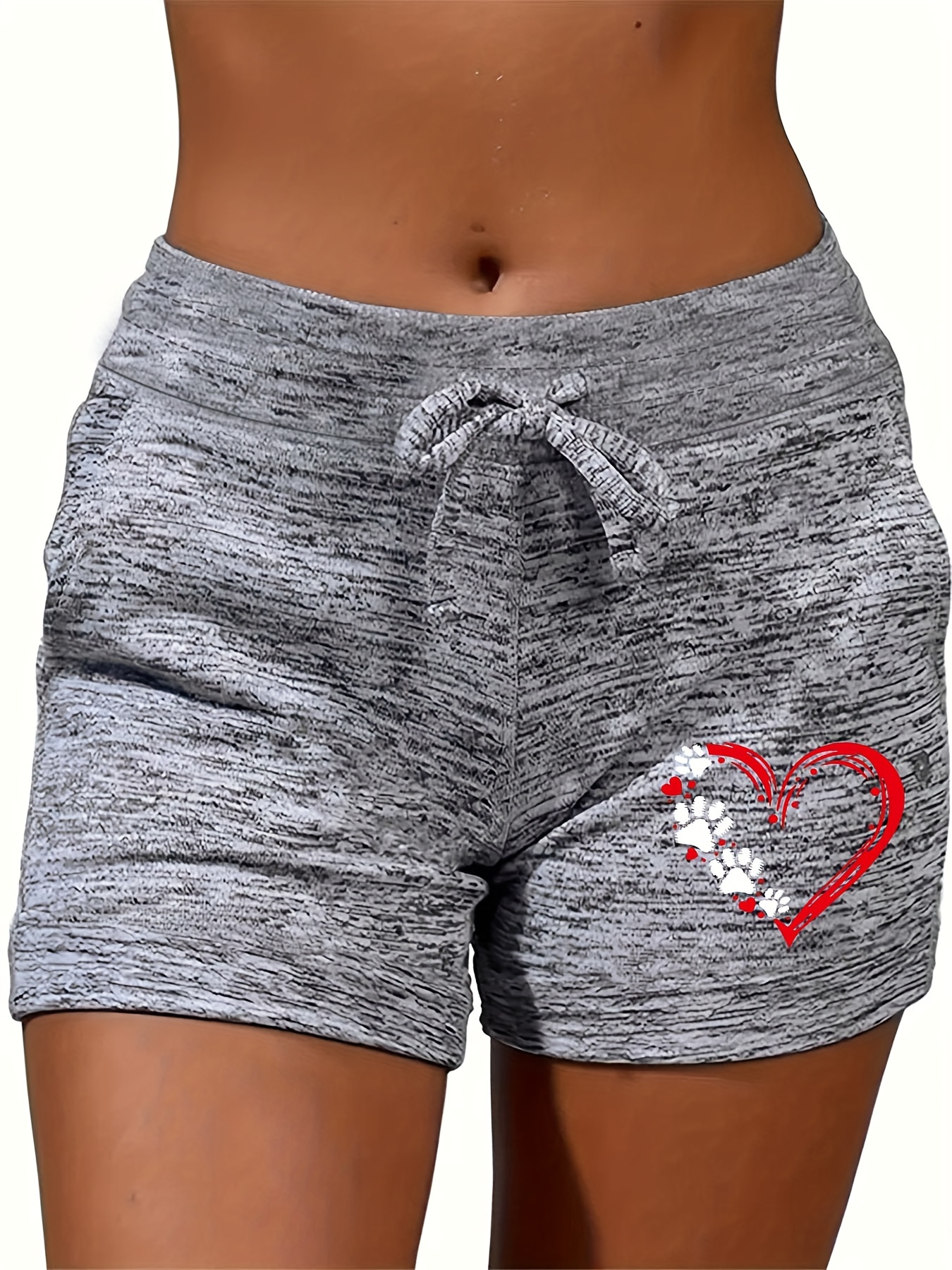 Grey drawstring clearance shorts womens