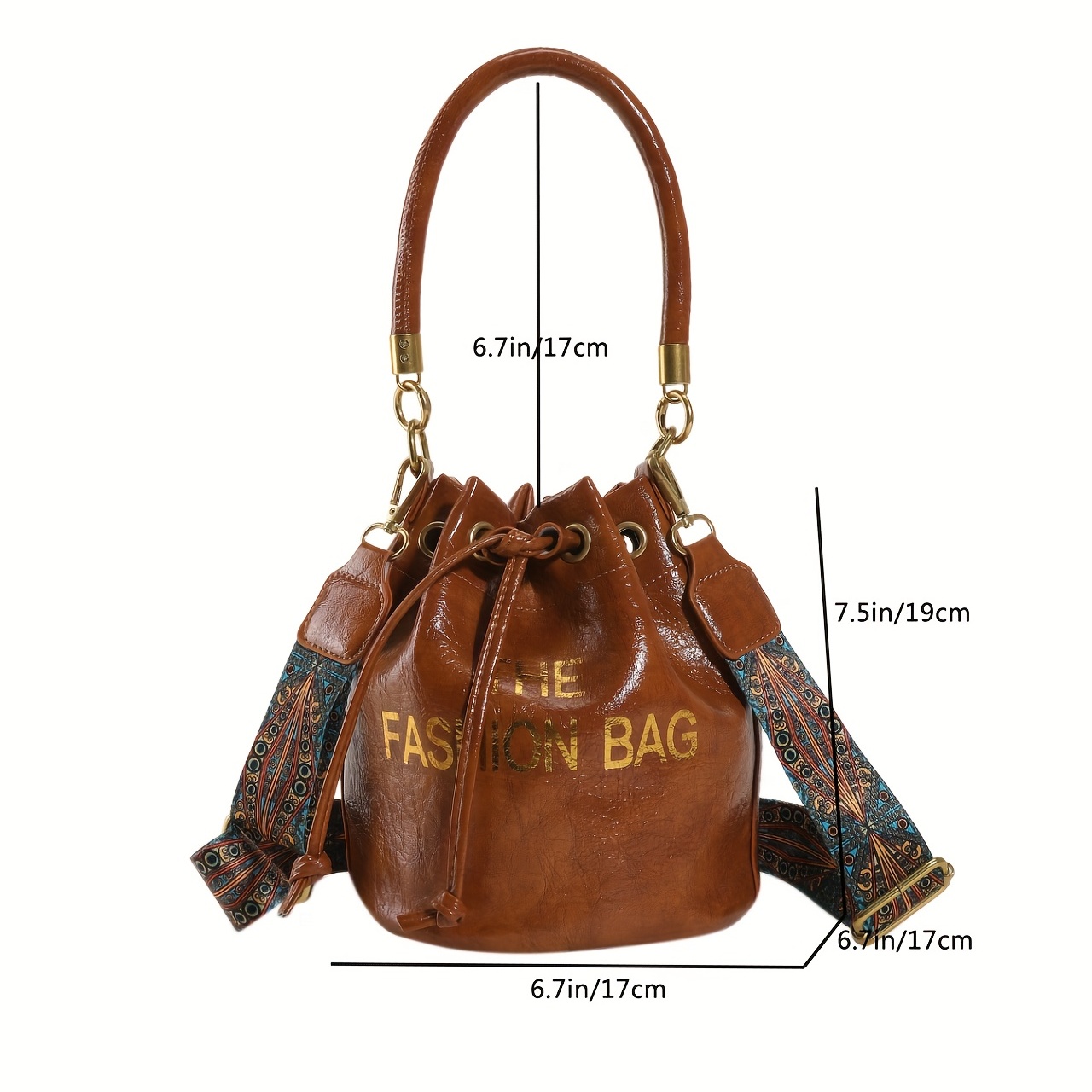 Retro Letter Pattern Bucket Bag, Classic Shoulder Bag, All-match Crossbody  Bag For Women - Temu