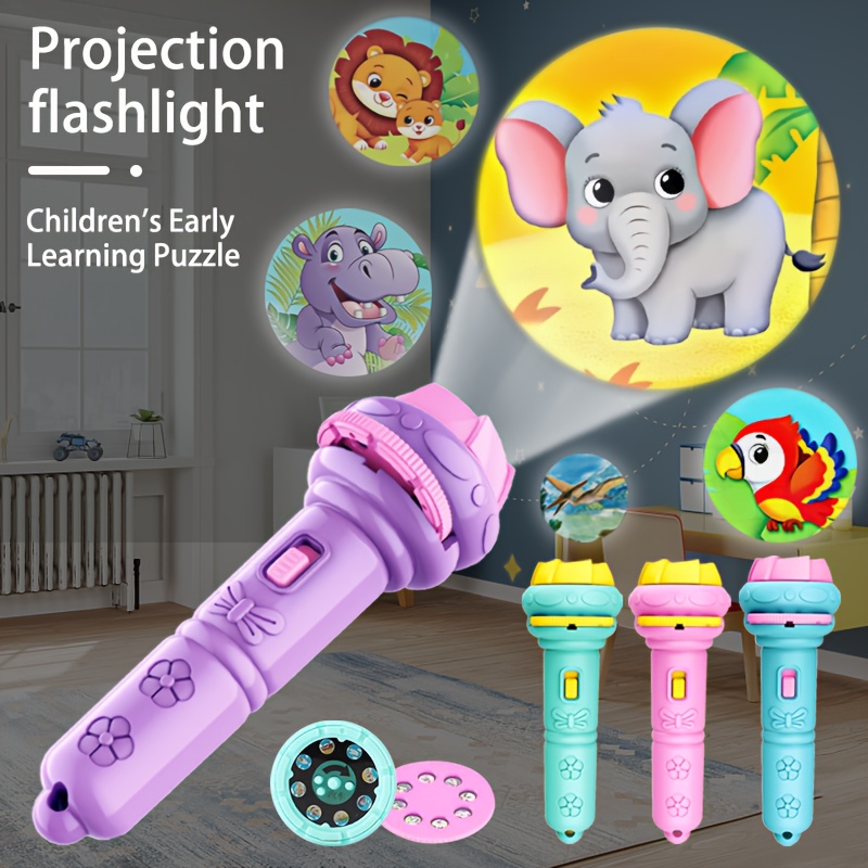  Linterna de proyección con luz LED, proyector de juguetes para  niños, linterna para niños, proyector de linterna para niños, proyector de  dinosaurios, luz de proyección de dibujos animados para niños, platillo