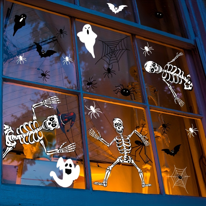 Halloween Skelett Fenster Aufkleber Dekoration Spukhaus - Temu Germany
