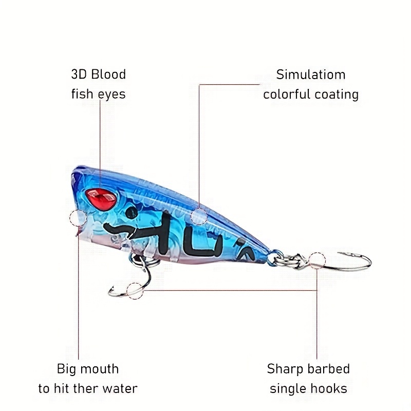 Mini Popper Lure 4.3cm 4g Trout Lures Ultralight Fishing Lure