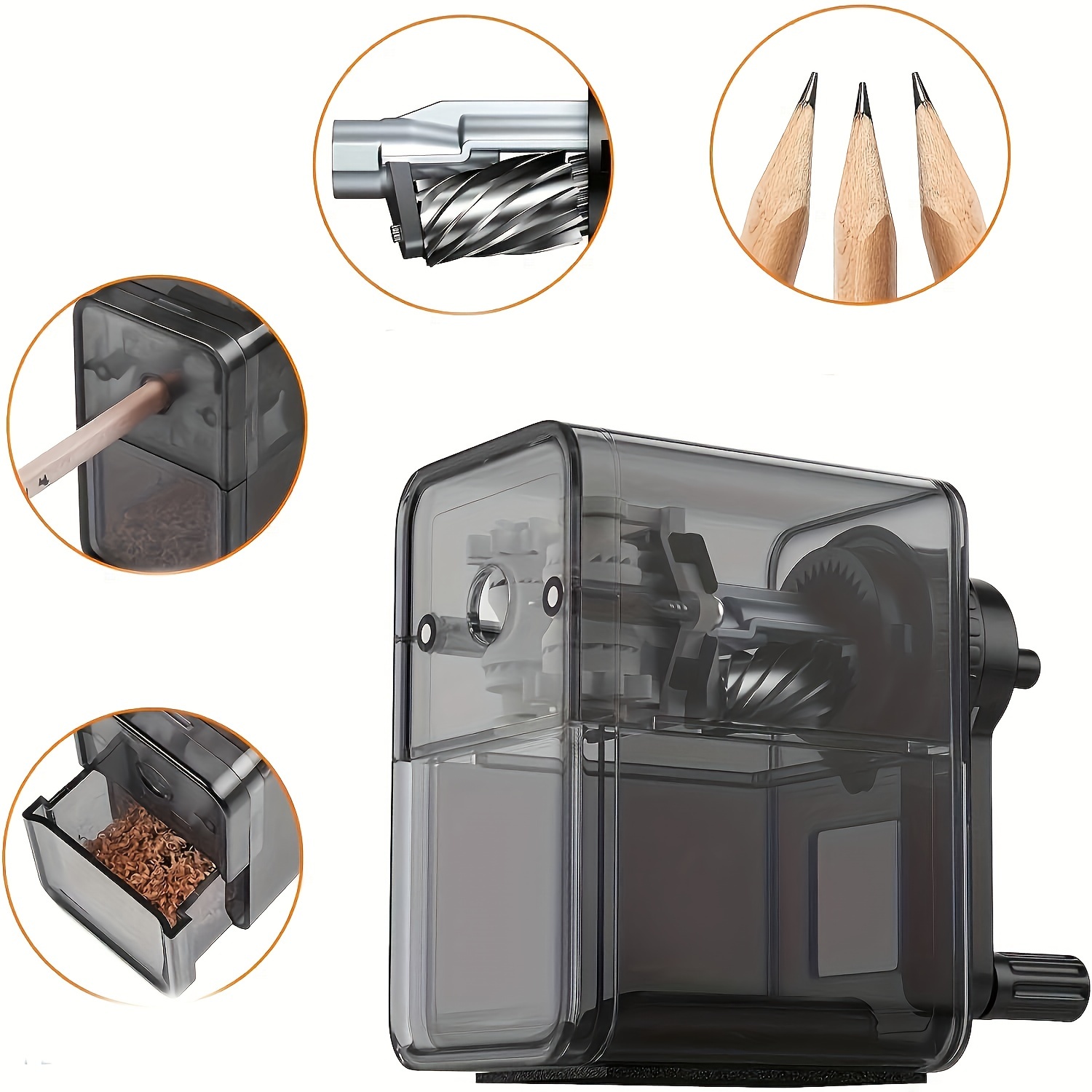 M&G Stationery Art Sketch Charcoal Pencil Special Pencil Sharpener  Adjustable Pencil Sharpener Automatic Pen Turning Knife School Supplies  Black