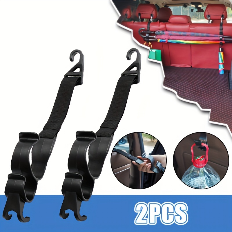 

2pcs Car Seat Back Hooks, Multi-functional Rear Seat Headrest Hanging Hooks, Umbrella Holder, Seat Back Storage, Car Interior Accessories