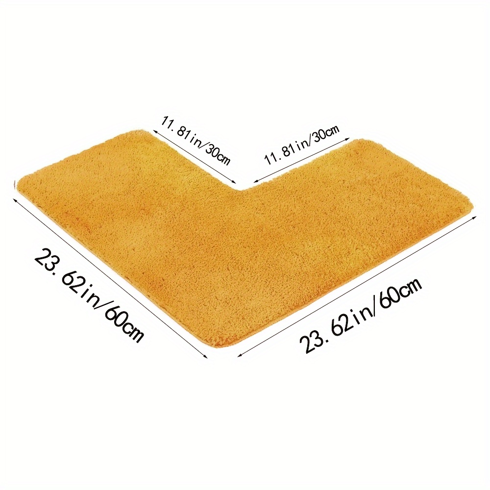 L-shaped Corner Shower Mat, Absorbent Non-slip Plush Bathroom Floor Mat,  Sponge Bathroom Rug, Washable, Machine Washable, Bathroom Accessories - Temu