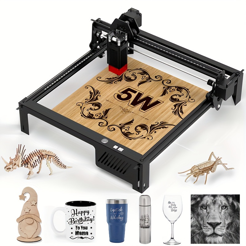 Laser Engraver, High Accuracy 5/10W Laser Power Engraving Cutting Machine,  Laser Cutter And Engraver Machine For Wood And Metal