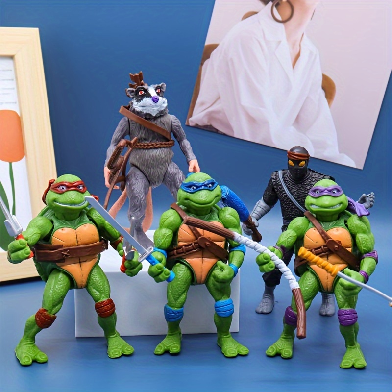 Figura de Anime de Tortugas Ninja Mutantes adolescentes para niños, juguete  móvil de articulación, modelo de decoración hecho a mano, versión de