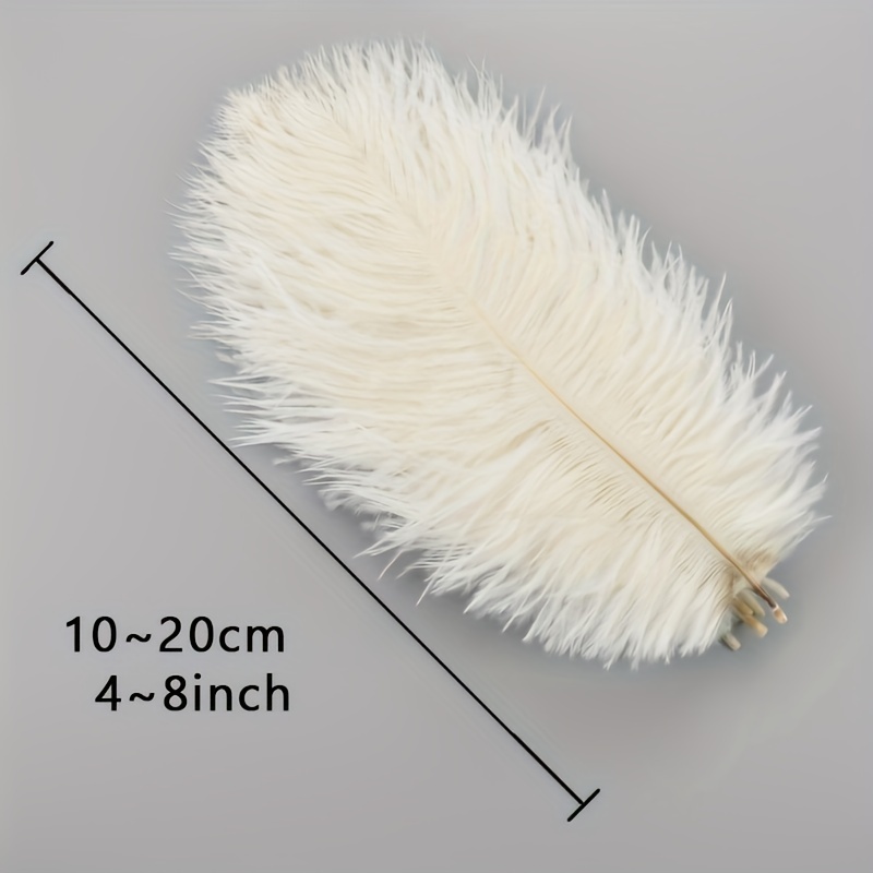 Ivory Ostrich Feather Drabs  Bulk 4-8 Inches 100 Pieces Craft