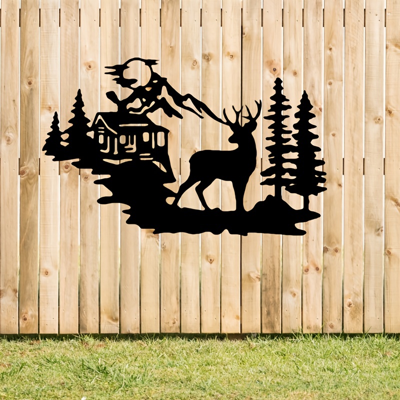 Wall Temu Deer Pendant Art Deer Metal Forest - Wall Black Decor