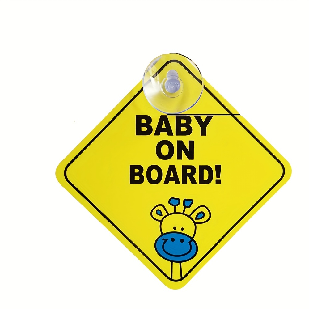 Autocollant ventouse pour les voitures de bébé à bord, réutilisable  imperméable à l'eau Bébé à bord Accessoires de voiture Signe, durable et  solide sans résidu (2, jaune-2pc) Y