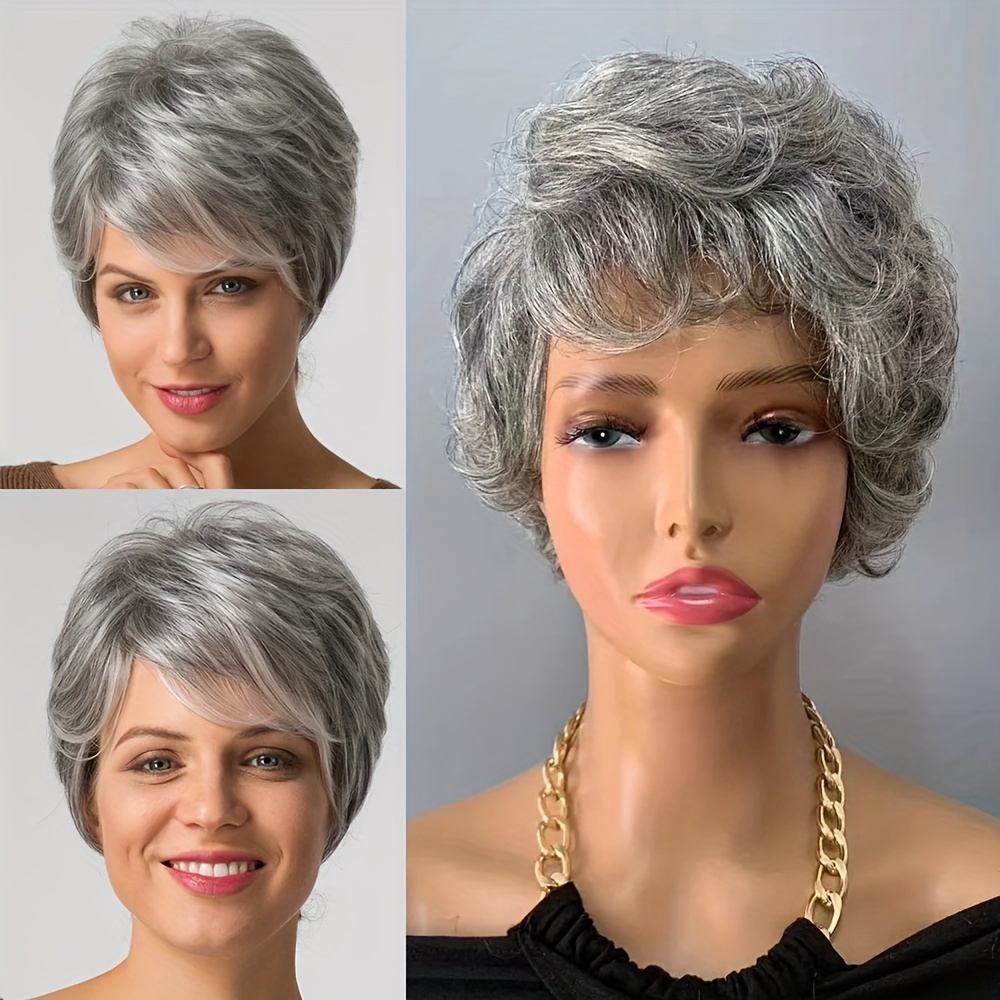 Short Pixie Cut Wigs Human Hair Water Wave Full Machine Made