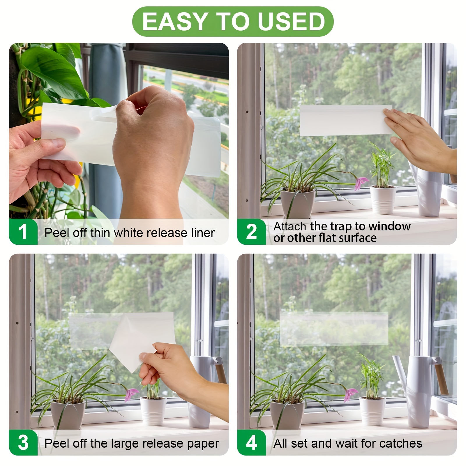 Clear Window Fly Traps Sticky Fly Strip For Indoor - Temu