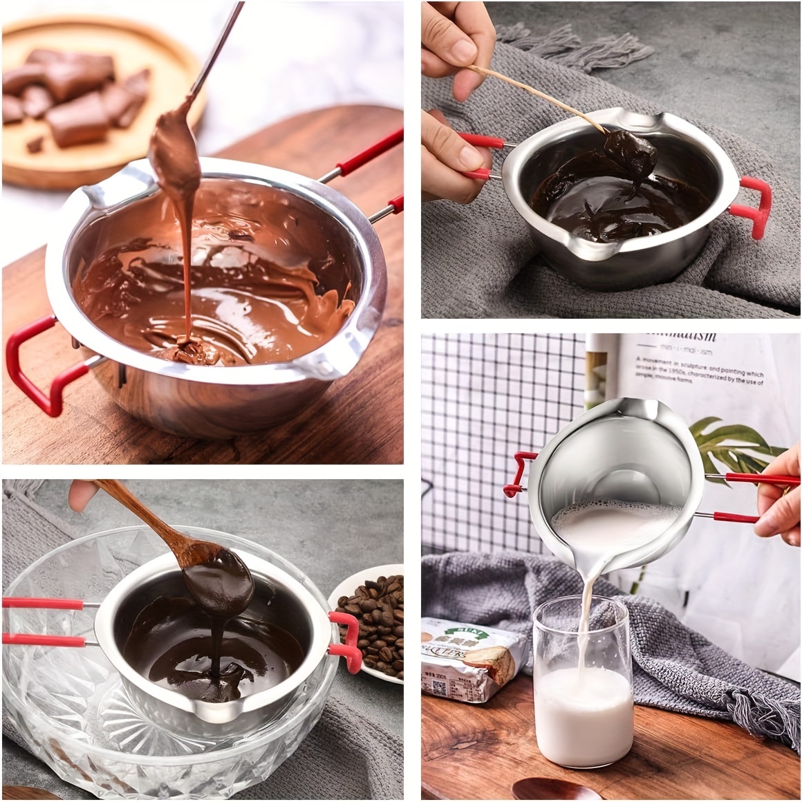 Stainless Steel Double Boiler Chocolate Melting Pot Ideal For Milk
