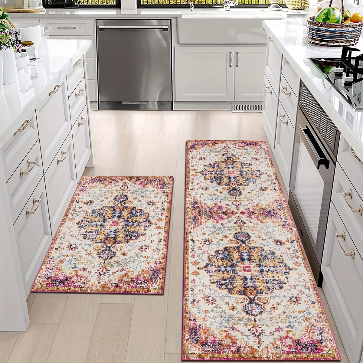 Vintage Boho Kitchen Floor Mat Non slip Oil proof Floor Mat - Temu