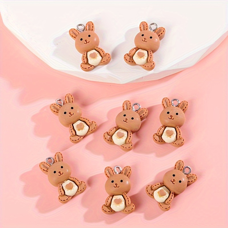 10pcs Kawaii Lovely 3D Animal Frog Resin Charms for Jewelry Making