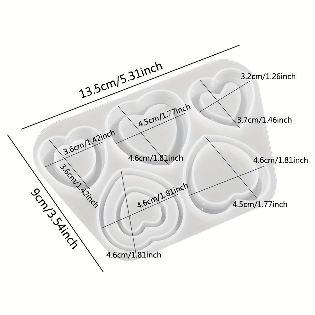 Molde Resina En Forma Corazón 8 Piezas Moldes Silicona - Temu Spain