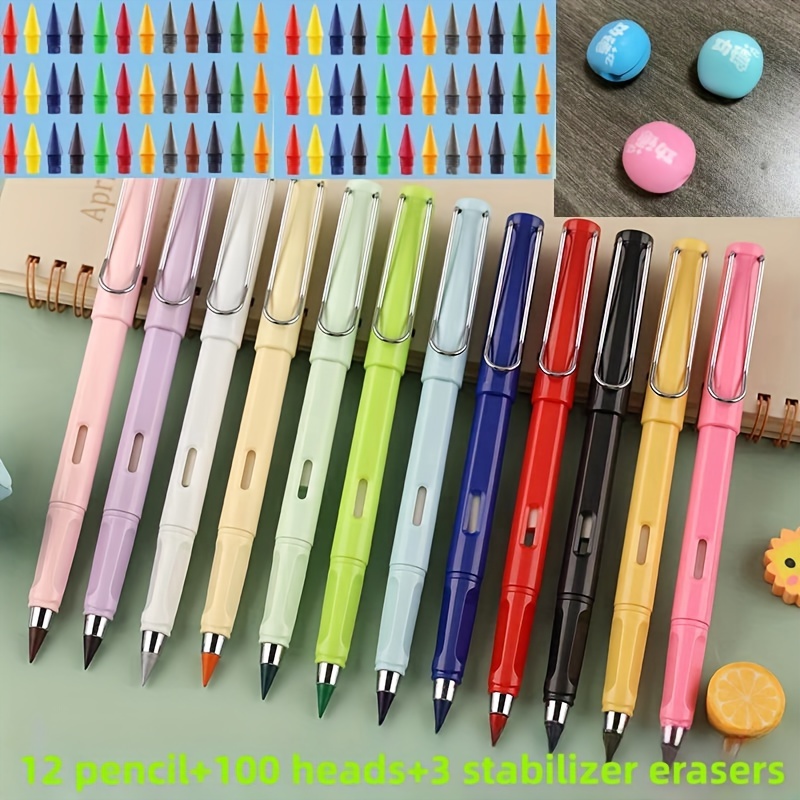 Kalour Detail Eraser Pencil 6pcs Eraser Pencils With Brush - Temu