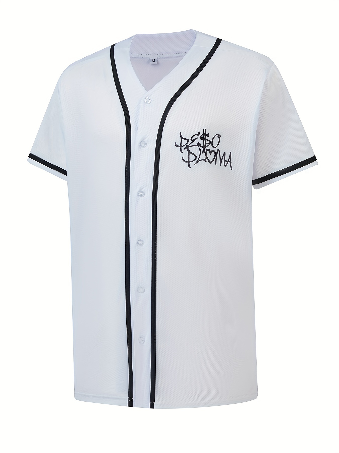 Men's Hip Hop Style Color Block #23 Baseball Jersey, Retro Baseball Shirt, Slightly Stretch Breathable Embroidery Button Up Sports Uniform for