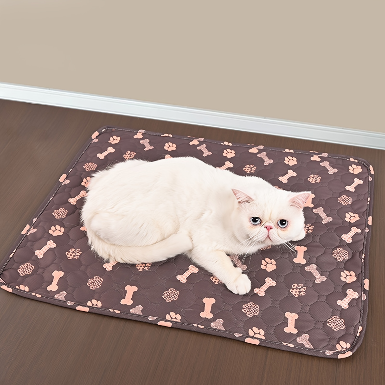 Bone Pattern Reusable And Washable Dog Toilet Mat, Absorbent Leak