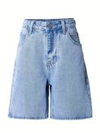 solid color straight short denim pants slash pockets closure button short denim trousers womens denim jeans clothing