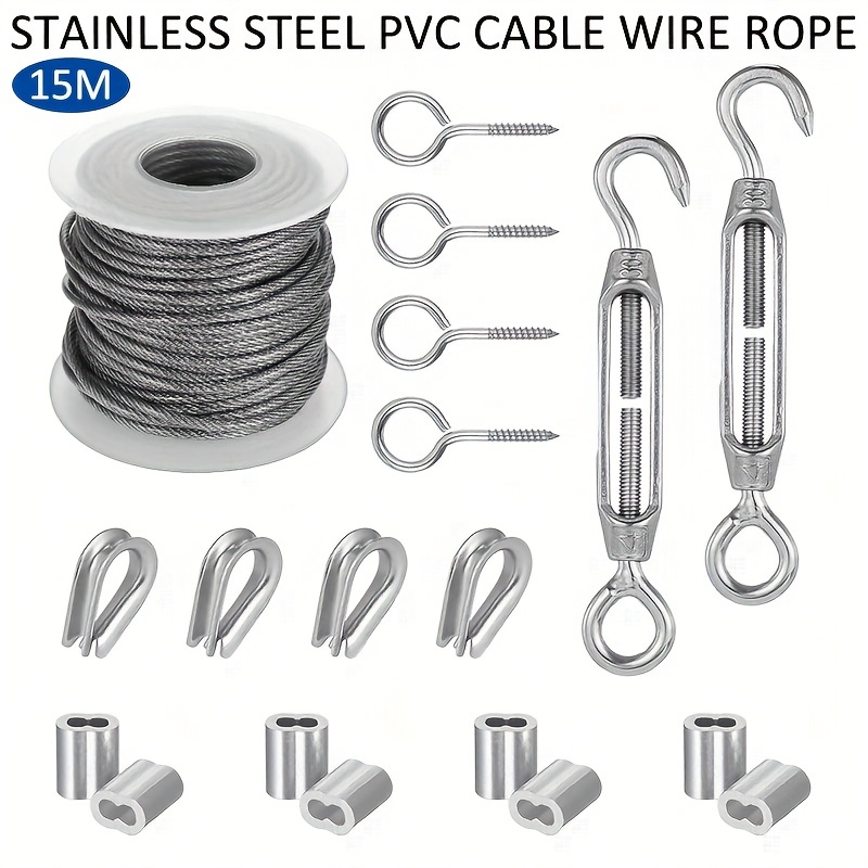Pvc Coated 304 Stainless Steel Heavy Duty Cable Rope Garden - Temu