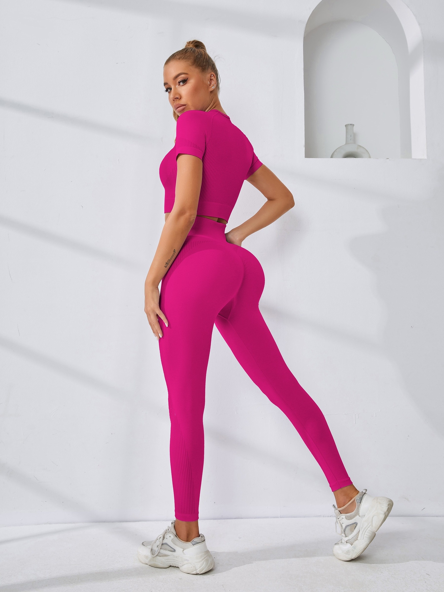 Cheap Women Yoga Sets Breathable Solid Vest+Leggings Pants Fitness Running  Clothes Sexy Gym Top Sportswear