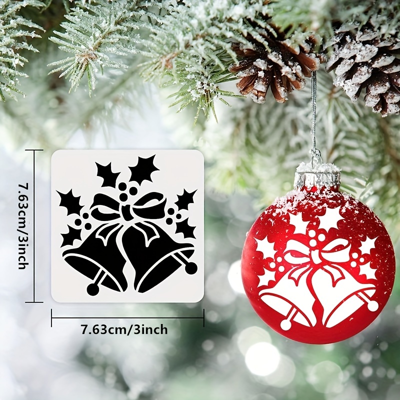 20pcs Small Christmas Stencils and Templates, 3x3 Inches for Painting Wood  Signs, Fabric, Paper, Stencils for Crafting, Ornaments, Cards 