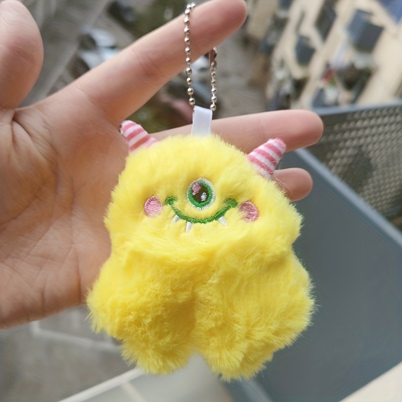 Cute Mini Elf Monster Plush Keychain Animal Pom Keyring Kids Car Key  Backpack