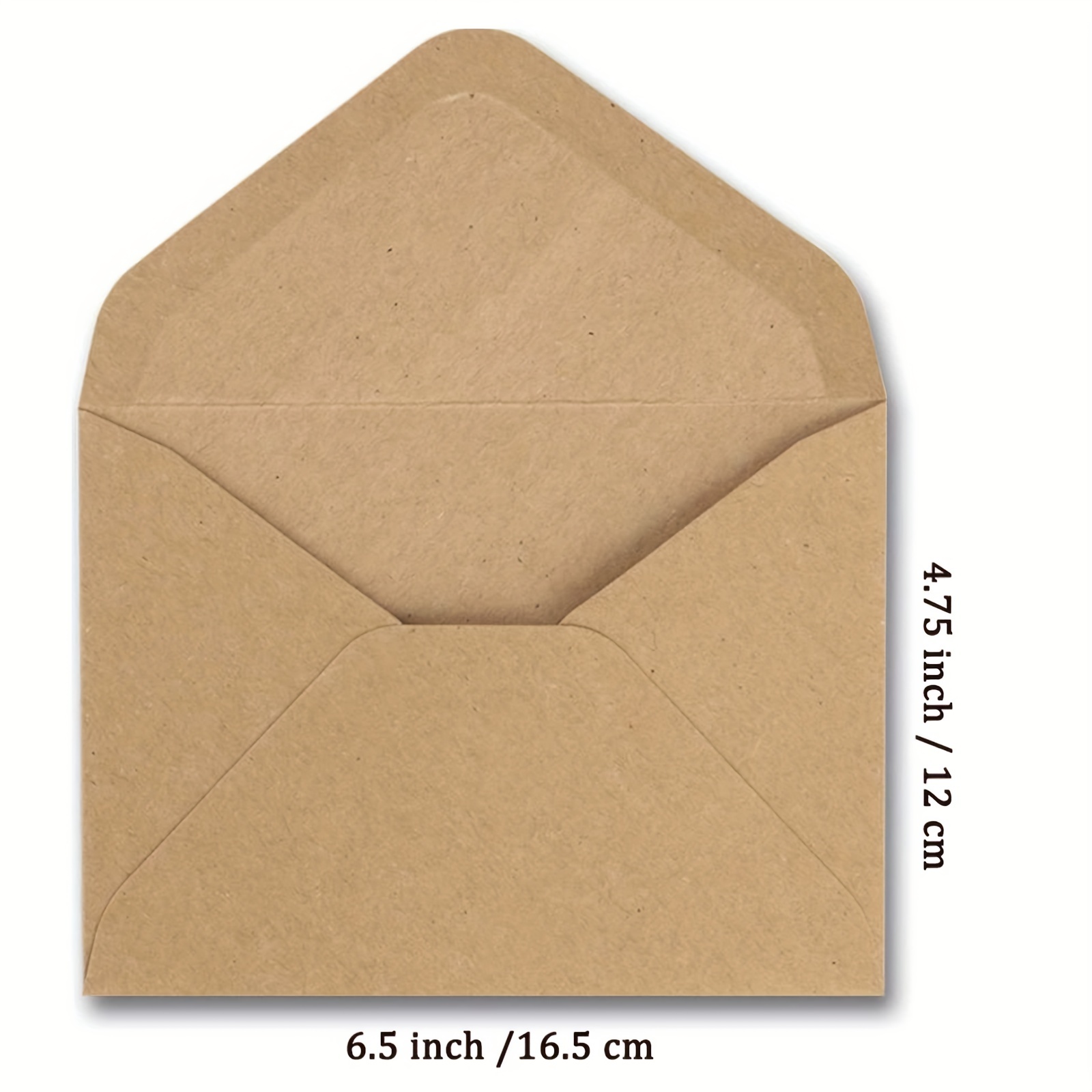 Kraft Paper Invitation Envelopes 4x6 for Wedding, Baby Shower, A6 V-Flap  Brown Envelopes for Thank You Cards (50 Pack)