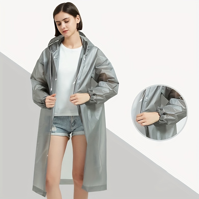 thicken reusable rain pancho unisex waterproof outdoor rainwear hooded coat for outdoor traveling hiking details 8