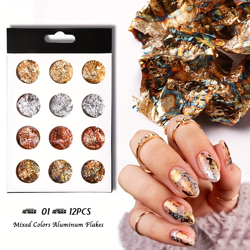Gold Foil Paper Champagne Silver Nail Art Decorations DIY Manicure Patch  Accessories From Bethanyary, $88.3 | DHgate.Com