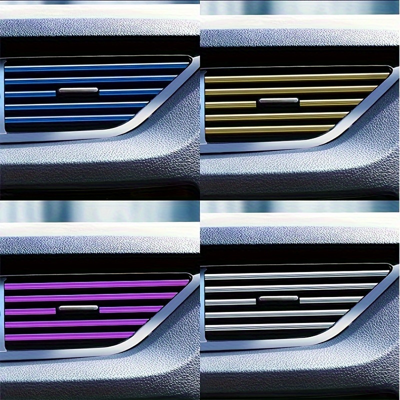 Kaufe Auto Klimaanlage Luftauslass U-förmige Galvanik Heller Streifen  Dekorativer Streifen Mittlerer Mesh Clip Streifen Verchromt Farbe Interieur