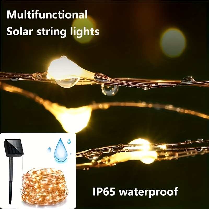 Solar Fairy Light String 8 Lighting Modes Waterproof Copper Wire String