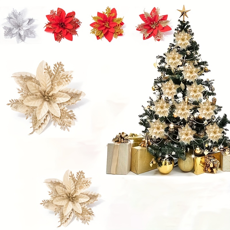 Glitter Christmas Tree Picks Scene Decor Festivals Decor - Temu