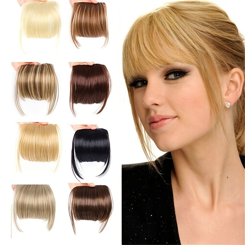 Clip In Bangs Extension Thin Human Hair Bangs With Hair Pieces On Both  Sides Of Forehead Extension For Women Daily Hair Straight Fixed Extensions  | Free Shipping For New Users | Temu