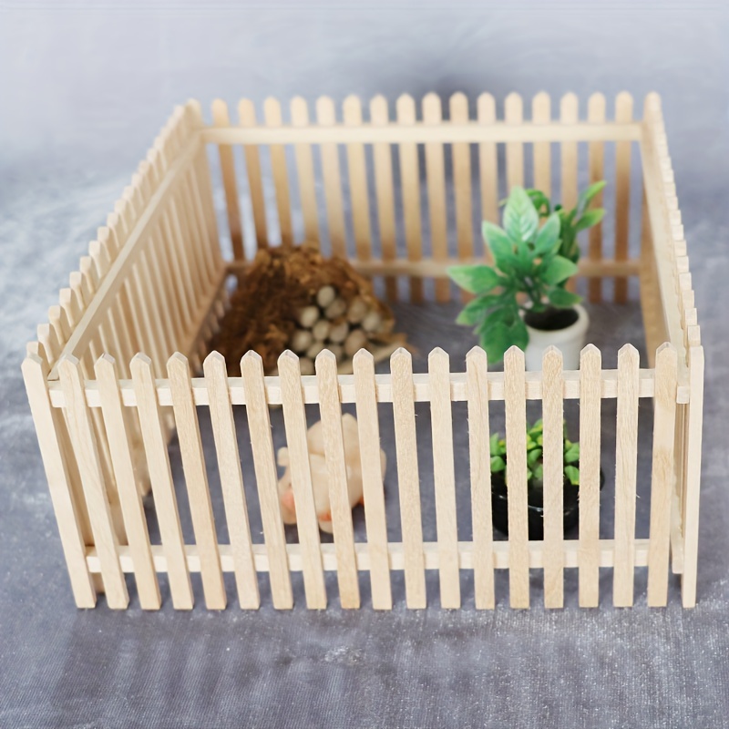 Dollhouse 1:12 Scale Miniature Fence Unpainted Unfinished Outdoor