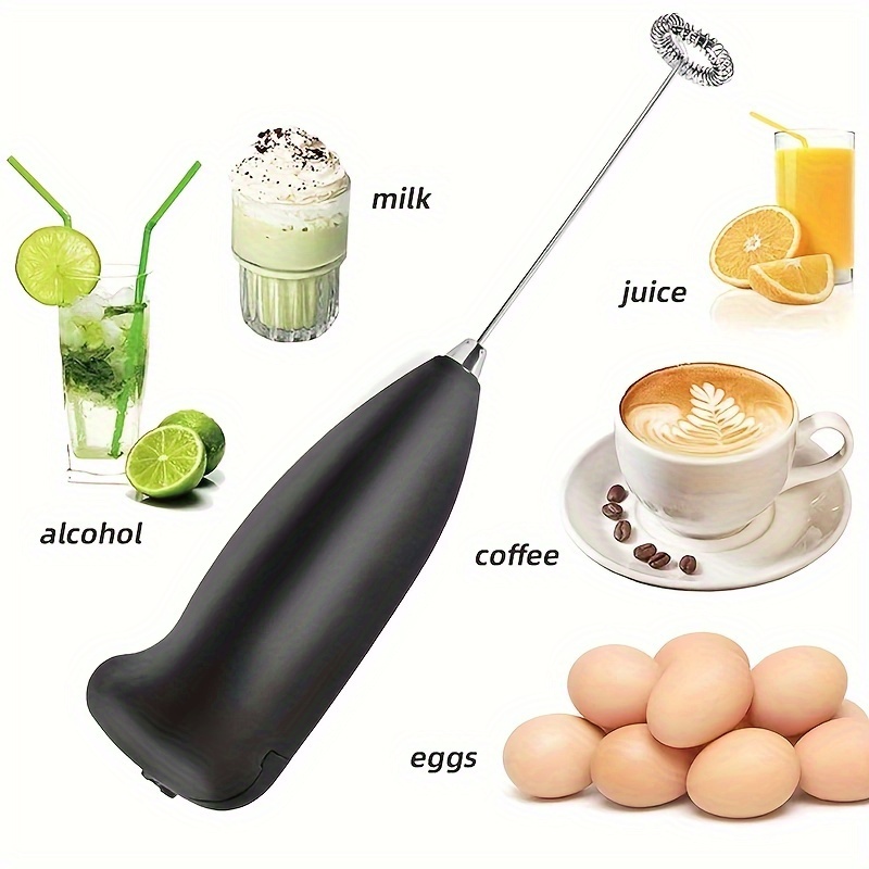 Milk Frother Handheld with 3 Stainless Steel Whisks, Rechargeable Electric  Drink Mixer with Stand & Travel Case, Milk Foamer for Coffee, Latte